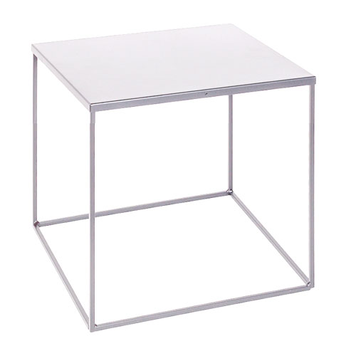 Cubo-Tavolo in filo ferro bianco 40 cm
