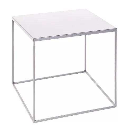 Cubo-Tavolo in filo ferro bianco 40 cm