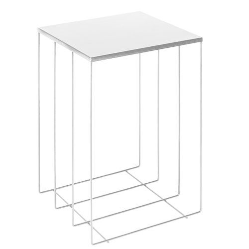 Cubo-Tavolo in filo ferro bianco 60 cm