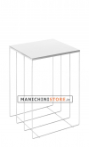 Cubo-Tavolo in filo ferro bianco 60 cm
