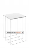 Cubo-Tavolo in filo ferro bianco 60 cm