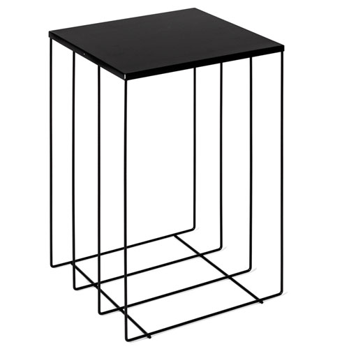 Cubo-Tavolo in filo ferro nero 80 cm