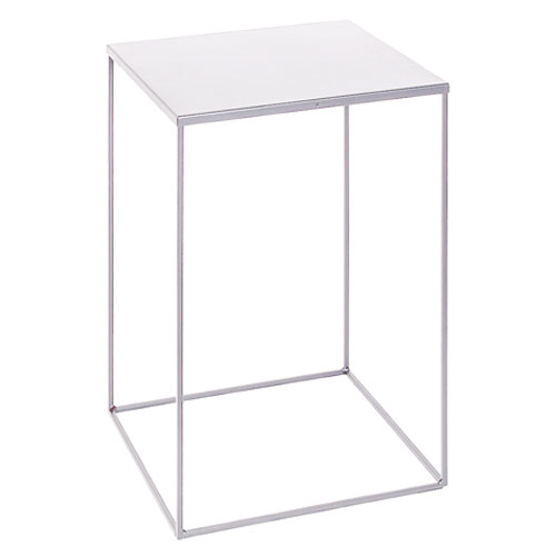Cubo-Tavolo in filo ferro bianco 60 cm