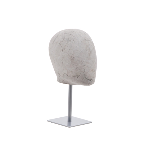 Testa donna porta accessori in cartapesta Cemento