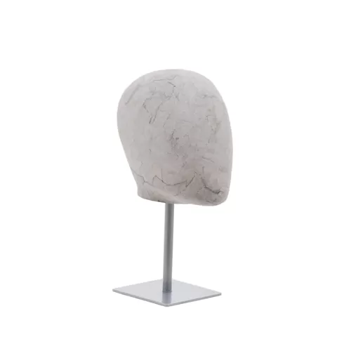 Testa donna porta accessori in cartapesta Cemento