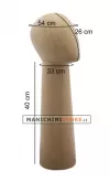 Testa donna rivestita in cartapesta H 40