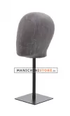 Testa donna in cartapesta Antracite con base nera h15