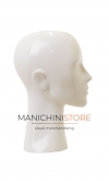 Testa donna in plastica verniciata bianco lucido