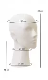 Testa donna in plastica verniciata bianco lucido