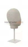Testa donna porta accessori in lino con base bianca