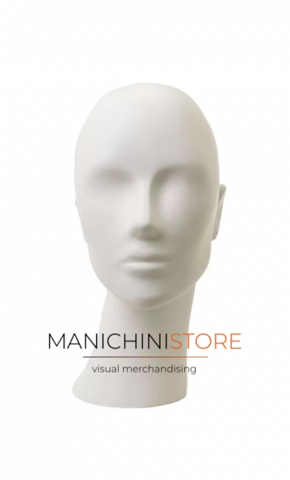 Testa donna in plastica verniciata bianco opaco