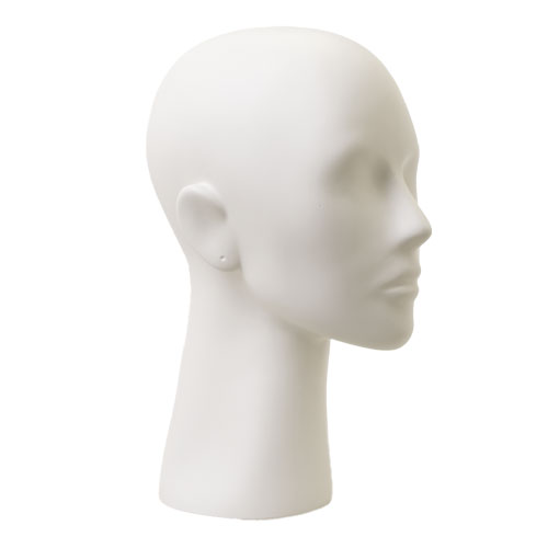 Testa donna in plastica verniciata bianco opaco
