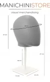 Testa donna porta accessori in plastica grigia con base