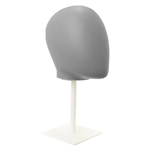 Testa donna porta accessori in plastica grigia con base