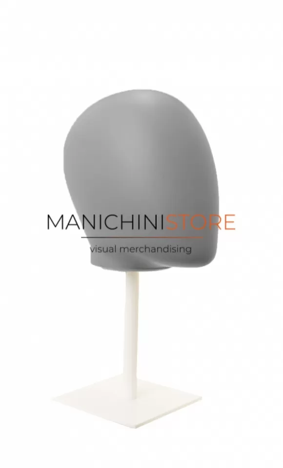 Testa donna porta accessori in plastica grigia con base