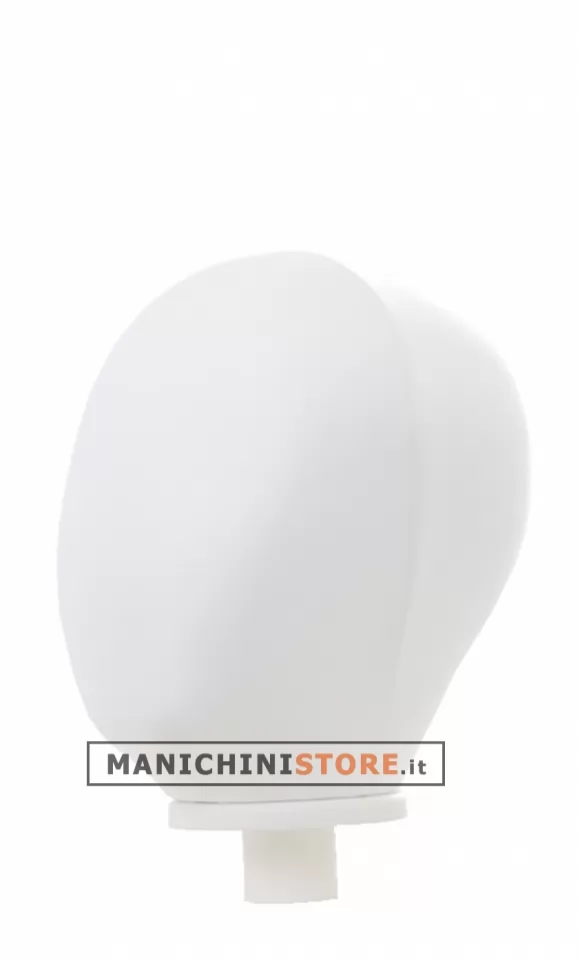Testa donna in polistirolo rivestita in tessuto bianco