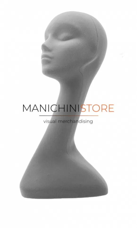 Testa donna porta accessori in velluto grigio