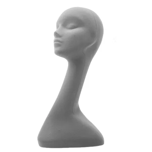 Testa donna porta accessori in velluto grigio