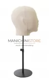 Testa uomo porta accessori in lino con base tonda nera