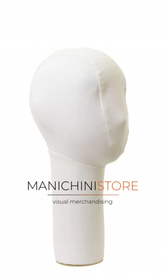 Testa espositiva unisex in tessuto bianco