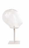 Testa espositiva trasparente donna con base bianca