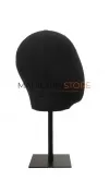 Testa unisex porta accessori in lino nero con base nera