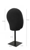 Testa unisex porta accessori in lino nero con base nera