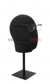 Testa unisex porta accessori in lino nero con base nera