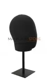 Testa unisex porta accessori in lino nero con base nera