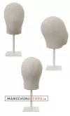 Testa uomo porta accessori in lino con base bianca