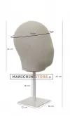 Testa uomo porta accessori in lino con base bianca