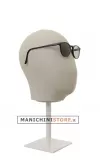 Testa uomo porta accessori in lino con base bianca