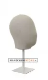Testa uomo porta accessori in lino con base bianca