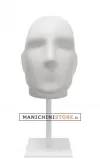 Testa espositiva uomo in plastica bianca