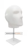 Testa espositiva uomo in plastica bianca