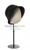 Testa donna porta accessori in lino con base tonda nera