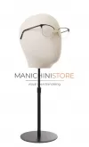 Testa donna porta accessori in lino con base tonda nera