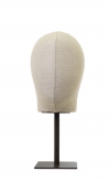 Male display head in linen with black base
