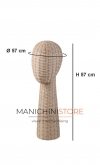 Unisex raffia accessory head - H 57 cm