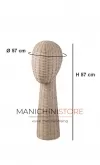 Testa unisex porta accessori in rafia - H 57 cm