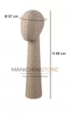 Testa unisex porta accessori in rafia - H 69 cm