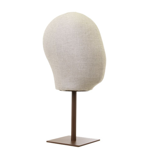 Testa unisex porta accessori in lino Taupe con base ruggine