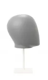 Testa uomo porta accessori in plastica grigia con base