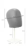 Testa uomo porta accessori in plastica grigia con base