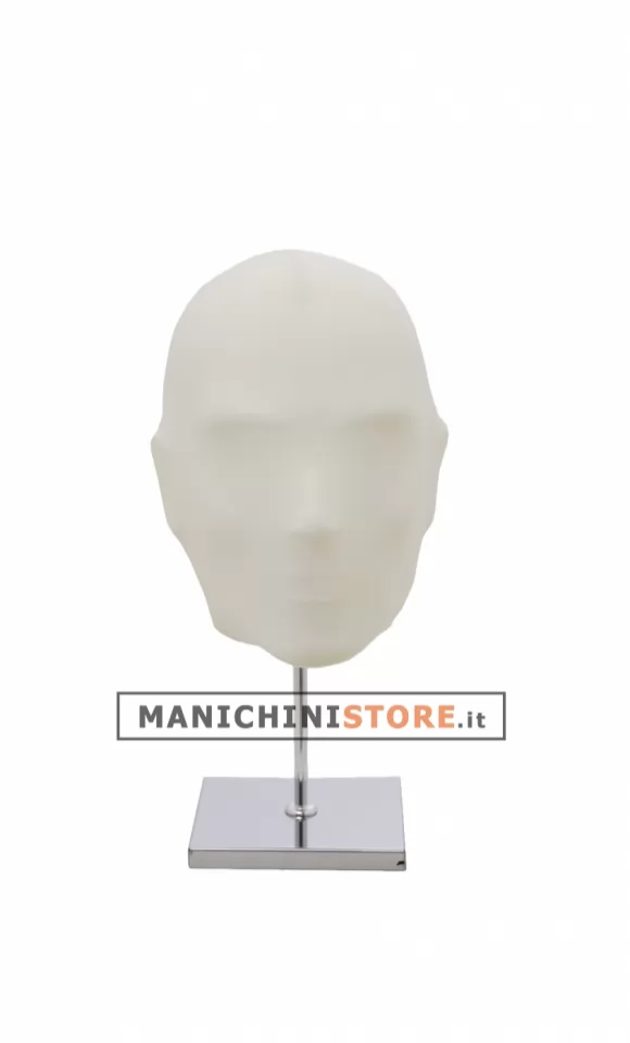 Testa uomo rivestita in tessuto - Avorio