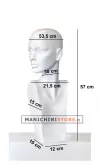 Testa donna realistica laccata bianca