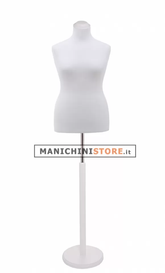 Busto donna sartoriale taglia comoda con base bianca