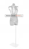 Busto donna trasparente con base rettangolare bianca