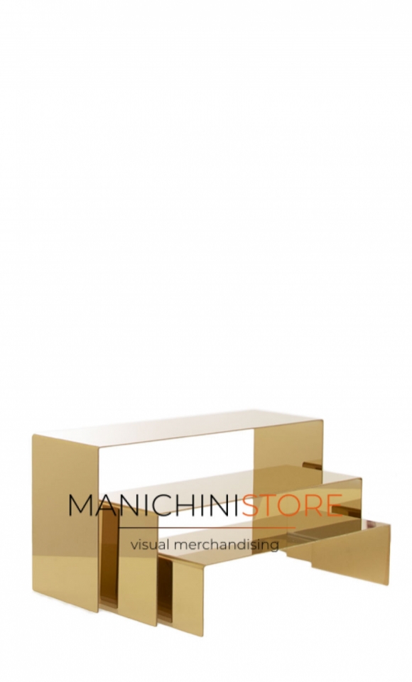 Set di 3 ripiani per esposizione oggetti - oro