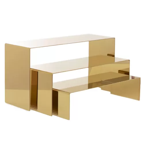 Set di 3 ripiani per esposizione oggetti - oro